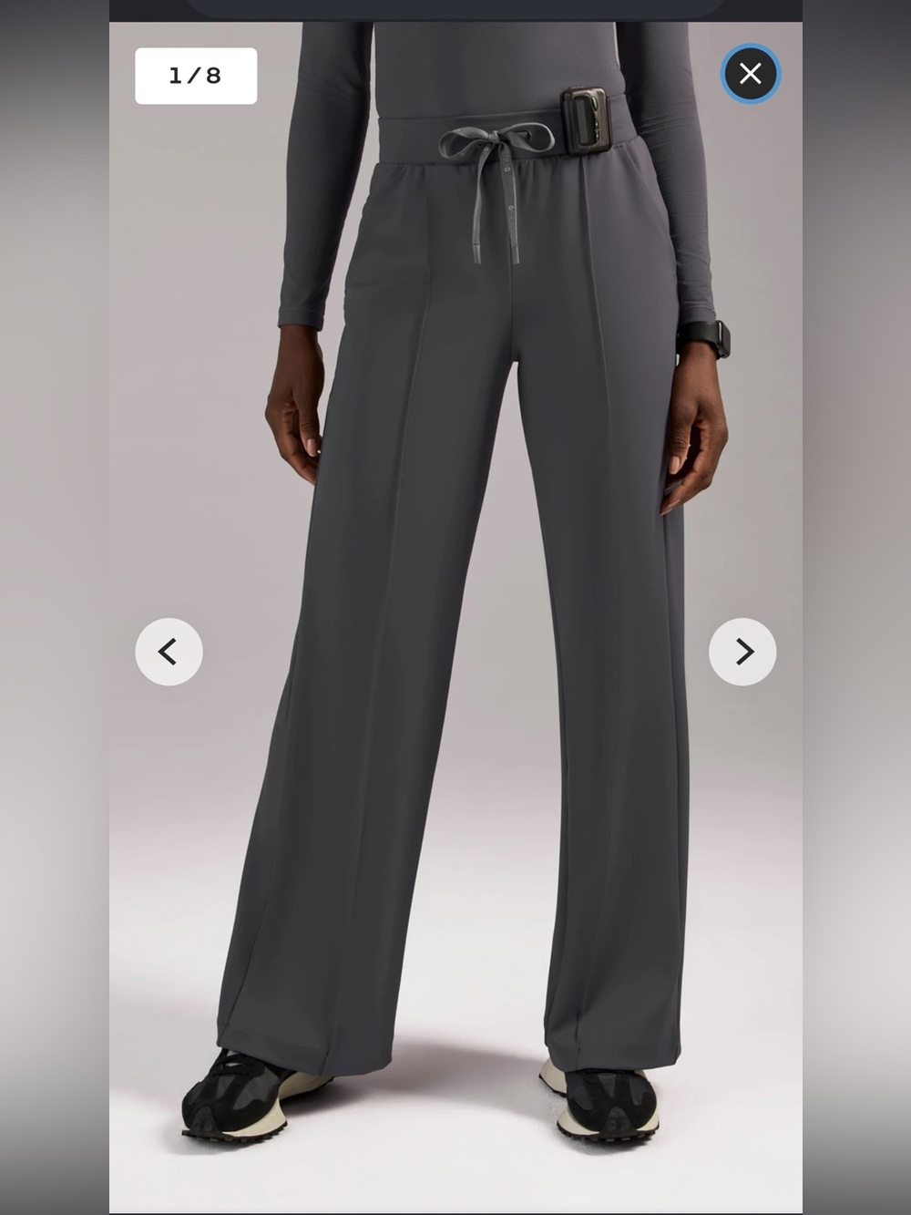 NWOT Figs Salina High-Rise Wide-Leg ScrubPants — Charcoal